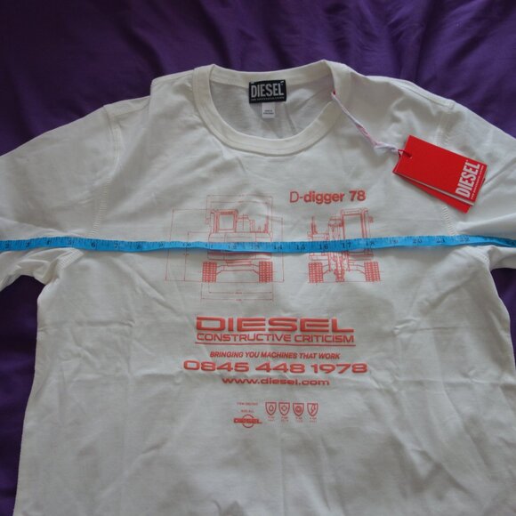 Diesel Constructive Criticism D-digger 78 Off White Size Small T-Shirt *NWT* - Picture 9 of 15
